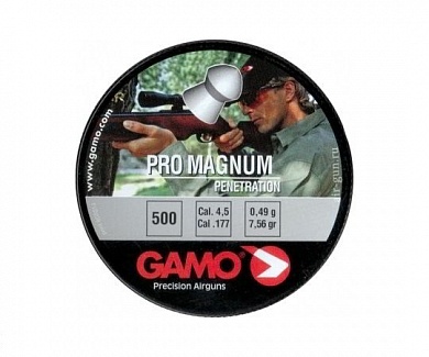 Пули Gamo Pro Magnum 4,5 мм, 0,49 грамм (500 шт.)