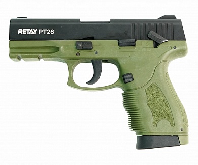 Охолощенный Пистолет Retay PT26 Full-Auto (Taurus) 9mm P.A.K Green (Зеленый)