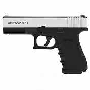 Охолощенный пистолет Retay 17 Glock 9 P.A.K. Nickel (Никель)