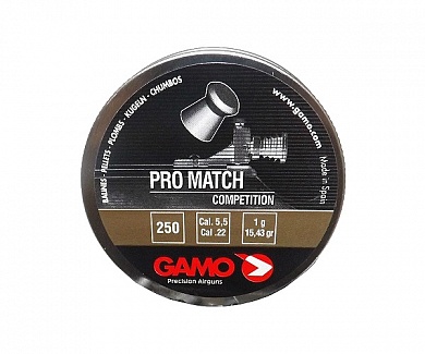 Пули пневматические GAMO PRO-MATCH 5,5мм, 1,0г (250 шт) 