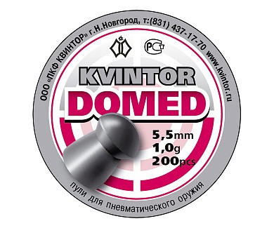 Пуля пневматическая "Kvintor Domed" (200 шт.), 1,0 гр, кал. 5,5мм
