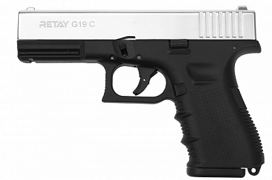 Охолощенный пистолет Retay G19C Glock 9 P.A.K. Nickel (Никель)