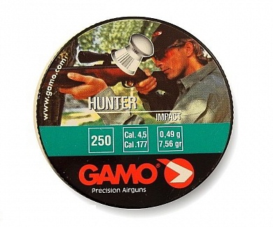 Пули Gamo Hunter 4,5 мм, 0,49 грамм (250 шт.)