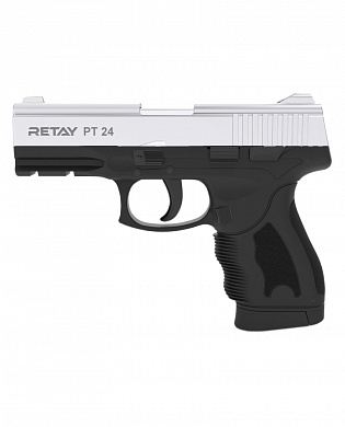 Охолощенный пистолет Retay PT24 (TAURUS) 9MM P.A.K Chrome (Хром)