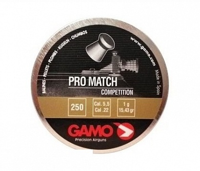 Пули Gamo Pro Match 4,5 мм, 0,49 грамм (250 шт.)